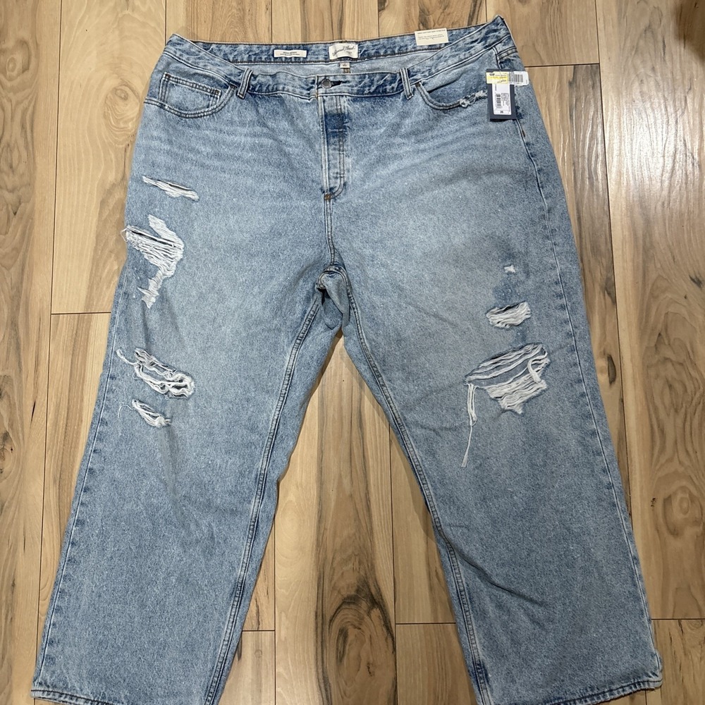 Universal Thread Jeans Women's 26Mid Rise 90's Baggy Denim Distressed Light Wash